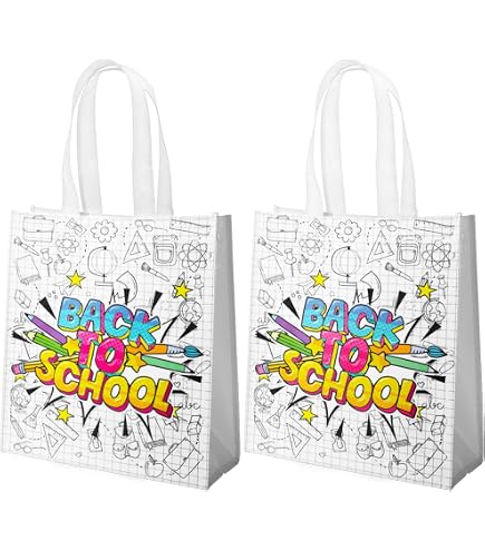 Sweetude 20-Pack Reusable Back To School Gift Bags - 8x10 Inches, Assorted Colors, With Handles For Teachers & Students - View #6