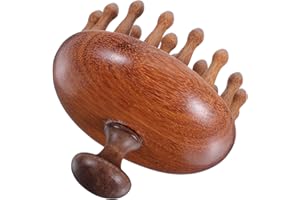 Alipis Wooden Scalp Massaging Brush with 28 Teeth for Hair Care and Follicle Stimulation, Portable Wooden