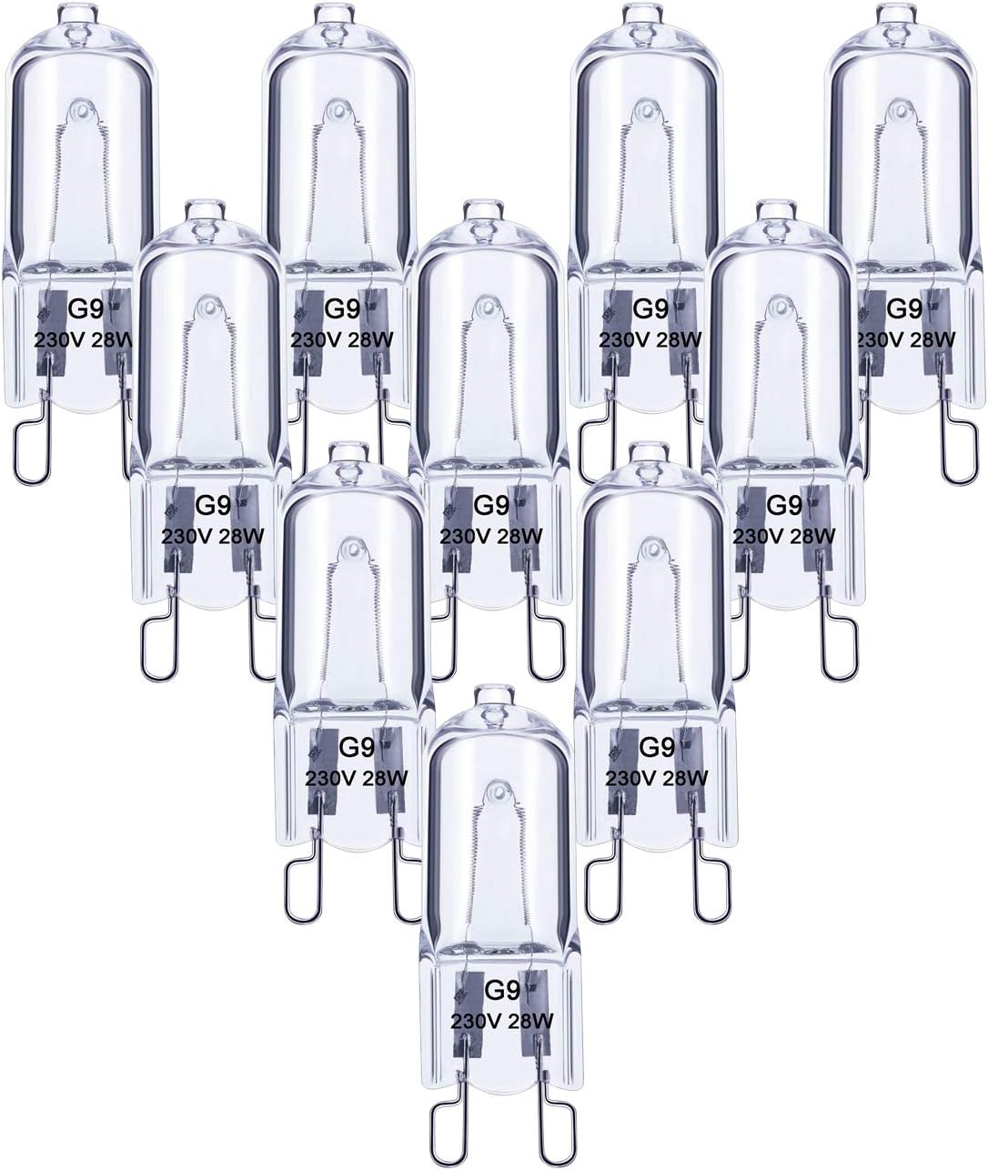 Kier Ampoule Halogène G9 28W Lot de 10 Blanc Chaud 2800K 300LM 230V Dimmable Lampe Halogène G9