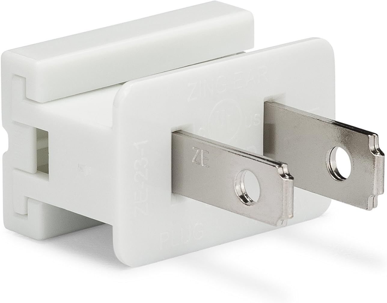 Holiday Lighting Outlet Male White Slip Plug, Zip Plug
