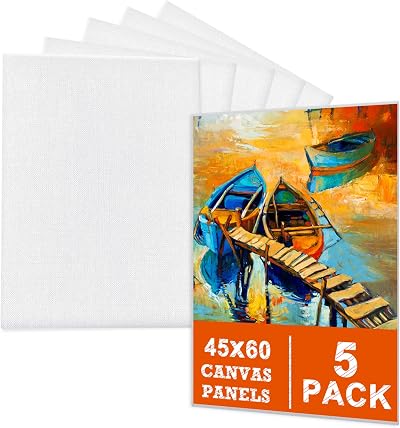 MOKANI 5 Pack Canvas for Painting 45x60 cm 18x24 inch Blank Panels