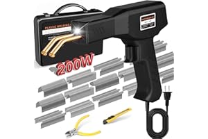 GNI 200W Plastic Welder Kit, 1000Pcs Staples Plastic Repair Kit, Professional Plastic Welding Kit, Plastic Bumper Repair Kit with Portable Toolbox, for Car Bumper/Kayaks Plastic Repairs