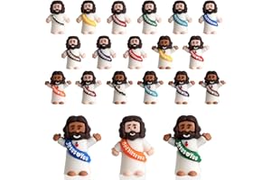 AMZFAVOR 25pcs Little Jesus Figures, Multicolor Mini Figurines in Bulk, Tiny Baby Jesus Rubber Toys to Hide and Seek, Easter Egg Hunts, Sunday School Supplies, Kids & Adults