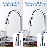 OSDUE Tap Aerator 3 Modes 22mm 24mm Adapter 360° Swivel Kitchen Bath Bubbler view 4
