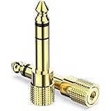 DIGITNOW 6.35mm (1/4 inch) Male to 3.5mm (1/8 inch) Female Stereo Audio Adapter Converter for Guitar Headphones Amp , Gold Pl