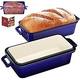 Tydanix 9x5 Enameled Cast Iron Loaf Pan with Lid – Bread Pan for Sourdough, Cake, Meatloaf, Even Heat, Nonstick, Easy to Clean, 2 Piece Set