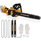Brushless Chainsaw Compatible with Dewalt 20V Battery, 12 Inch Mini Chainsaw Cordless with Auto Oiler & Security Lock, 1000W