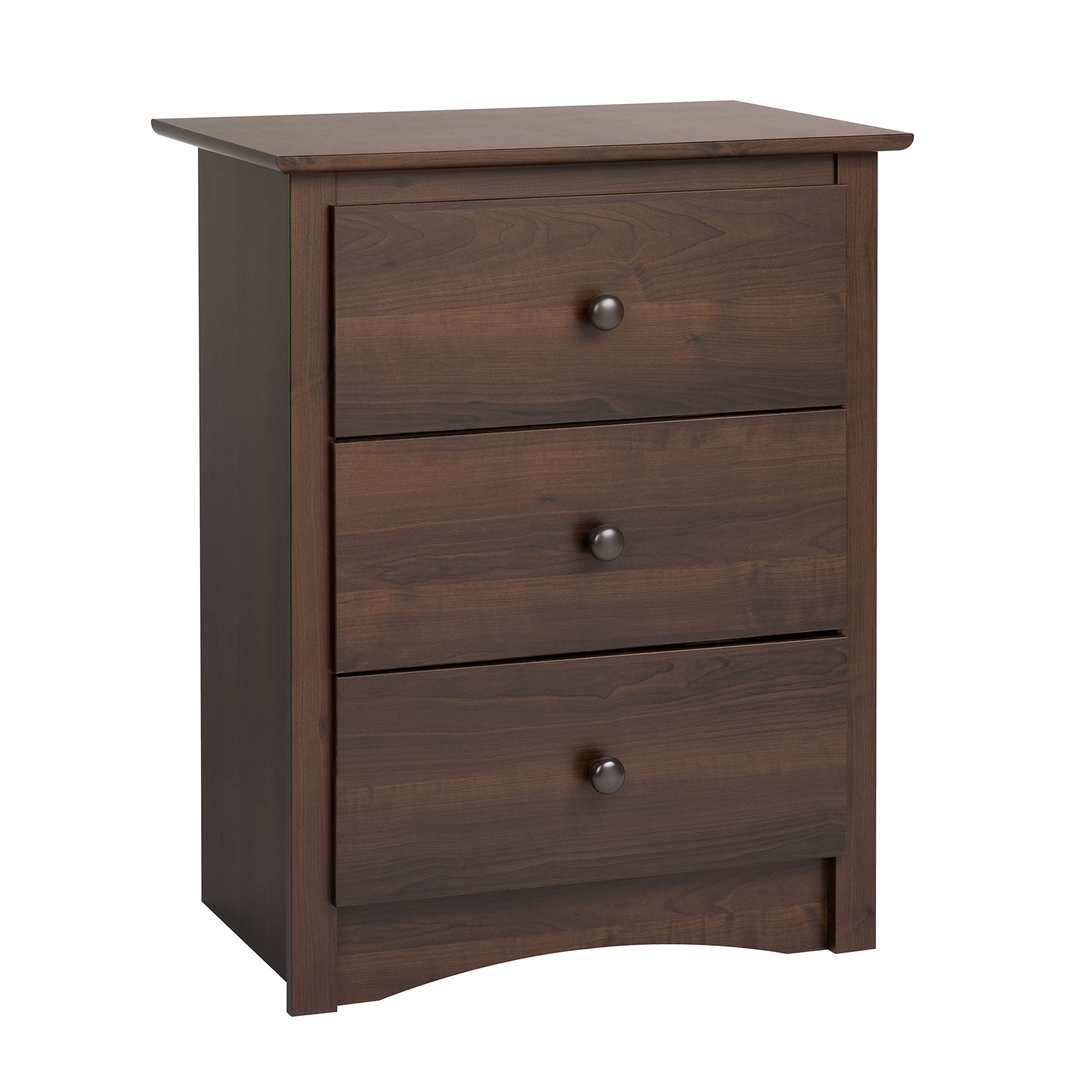 Photo 1 of **SCRATCH ON IT**FINAL SALE*****Prepac Sonoma Traditional Tall Nightstand Side Table with 3 Drawers, Functional Tall 3-Drawer Bedside Table 16" D x 23" W x 29" H, Espresso, EDC-2403