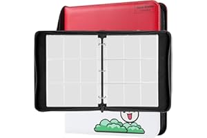 GEAoffice 9-Pocket Binder Compatible with Trading Cards Holding 900 Cards, Trading Card Collection Book Album Case Holder with Zipper for Standard Poke Cards -Toys Gifts for Boys Girls, Red