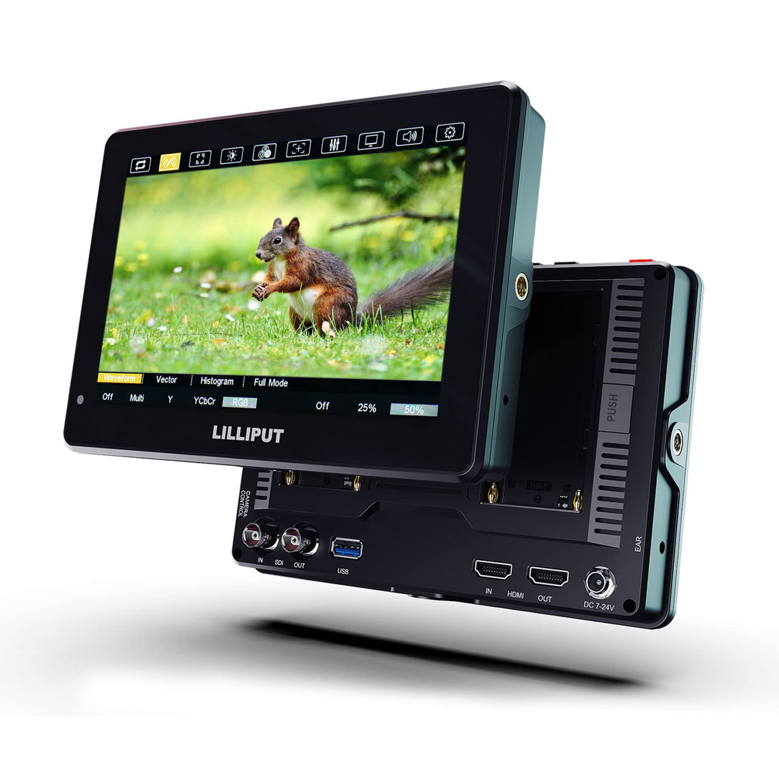 LILLIPUT HT7S 7 Inch 2000nits Camera Field Monitor with Touch Screen 1920x1200 4K HDMI 2.0 3G-SDI Input 3D LUT Waveform Histogram