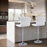 Panana Height Adjustable Cuban Bar Stool White PU Backrest 360° Swivel view 5