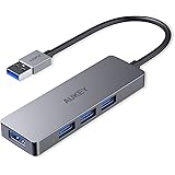 AUKEY 4-Port USB 3.0 Hub, Ultra-Slim Aluminum Data Hub Compatible with Mac Pro/Mini, Microsoft Surface Pro, Dell XPS 15, and More (Space Gray)