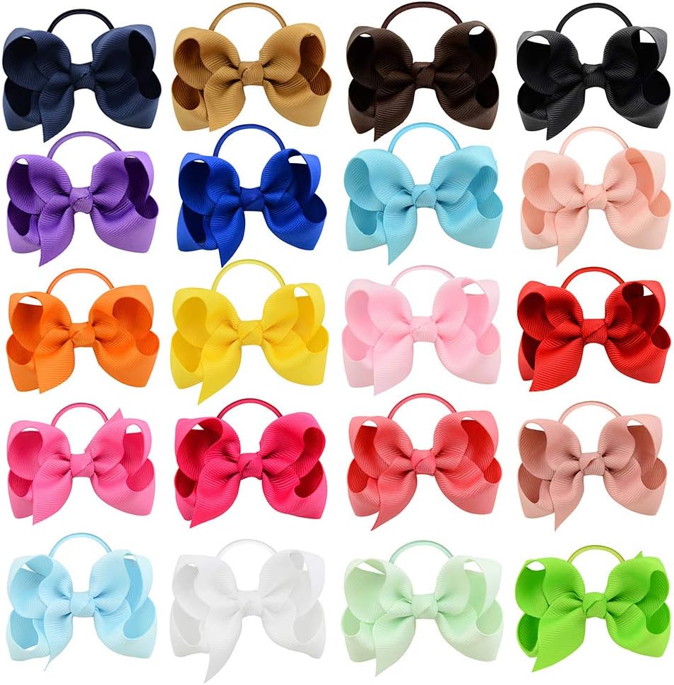 40pcs 3 Inches Baby Girls Hair Bows Hair Ties Elastic Headband Ponytail Holder Hair Band Hair Accessories for Kids Toddlers - Image 4