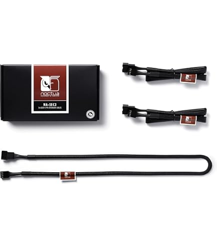 Noctua NA-SC1 Sx2, 3-Way Fan Splitter Cables, 4-Pin PWM (2-Pack