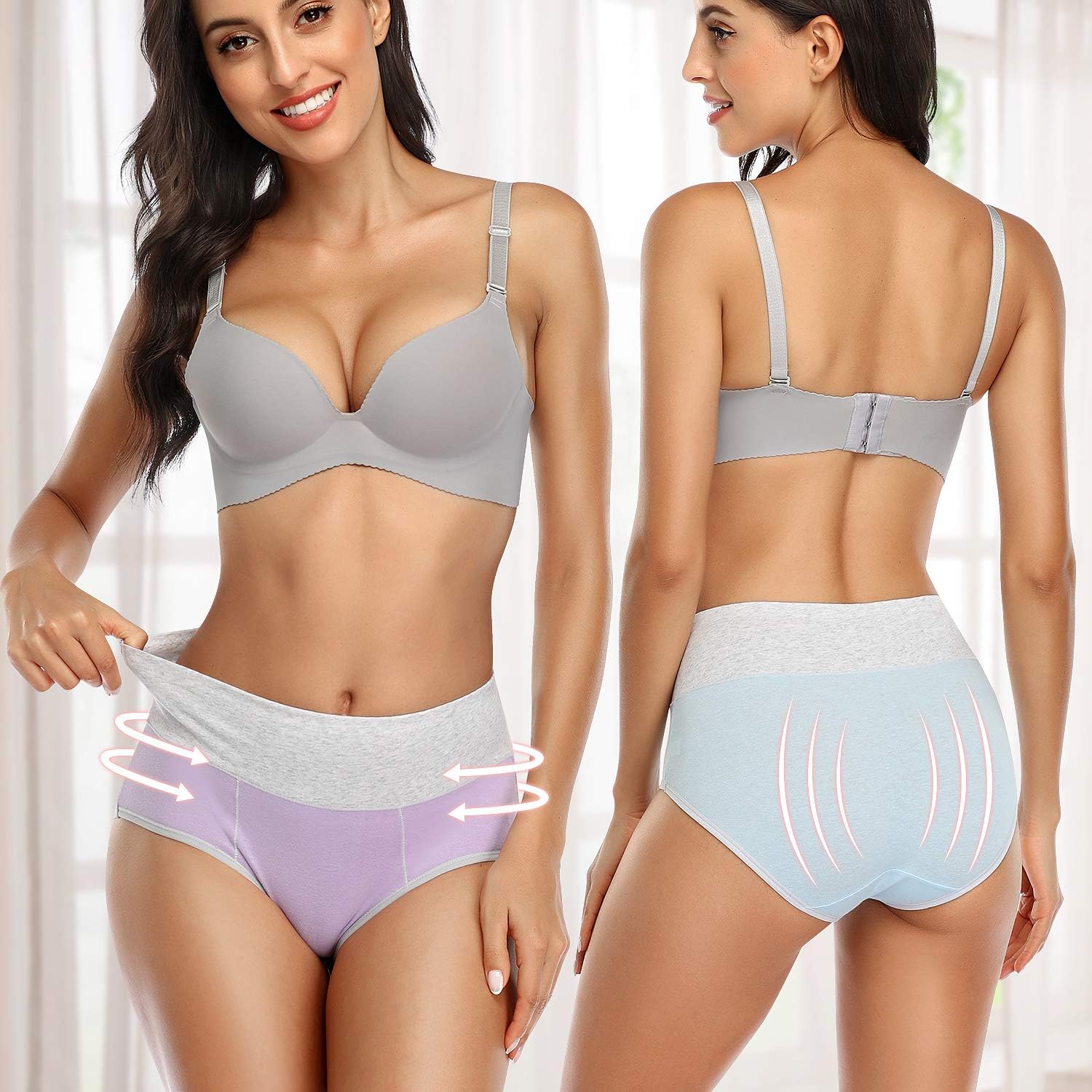 UMMISS Underwear for Women High Waisted Soft Comfy Stretch Full Coverage Ladies Breifs Womens Cotton Underwear Multipack at  Women’s Clothing store