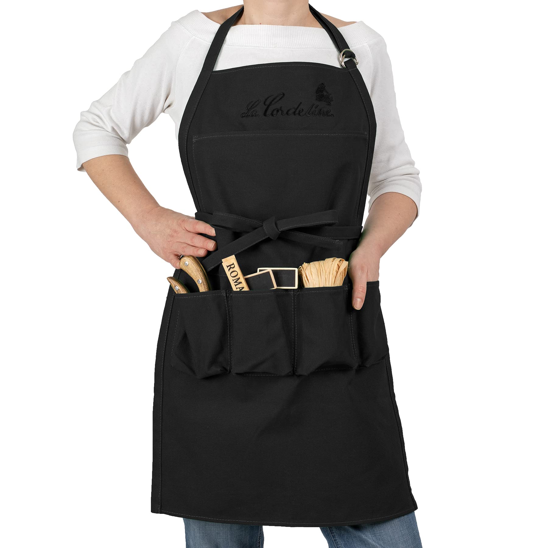 La Cordeline CJN45NO Cotton Garden Apron Black 85 x 03 x 75 cm