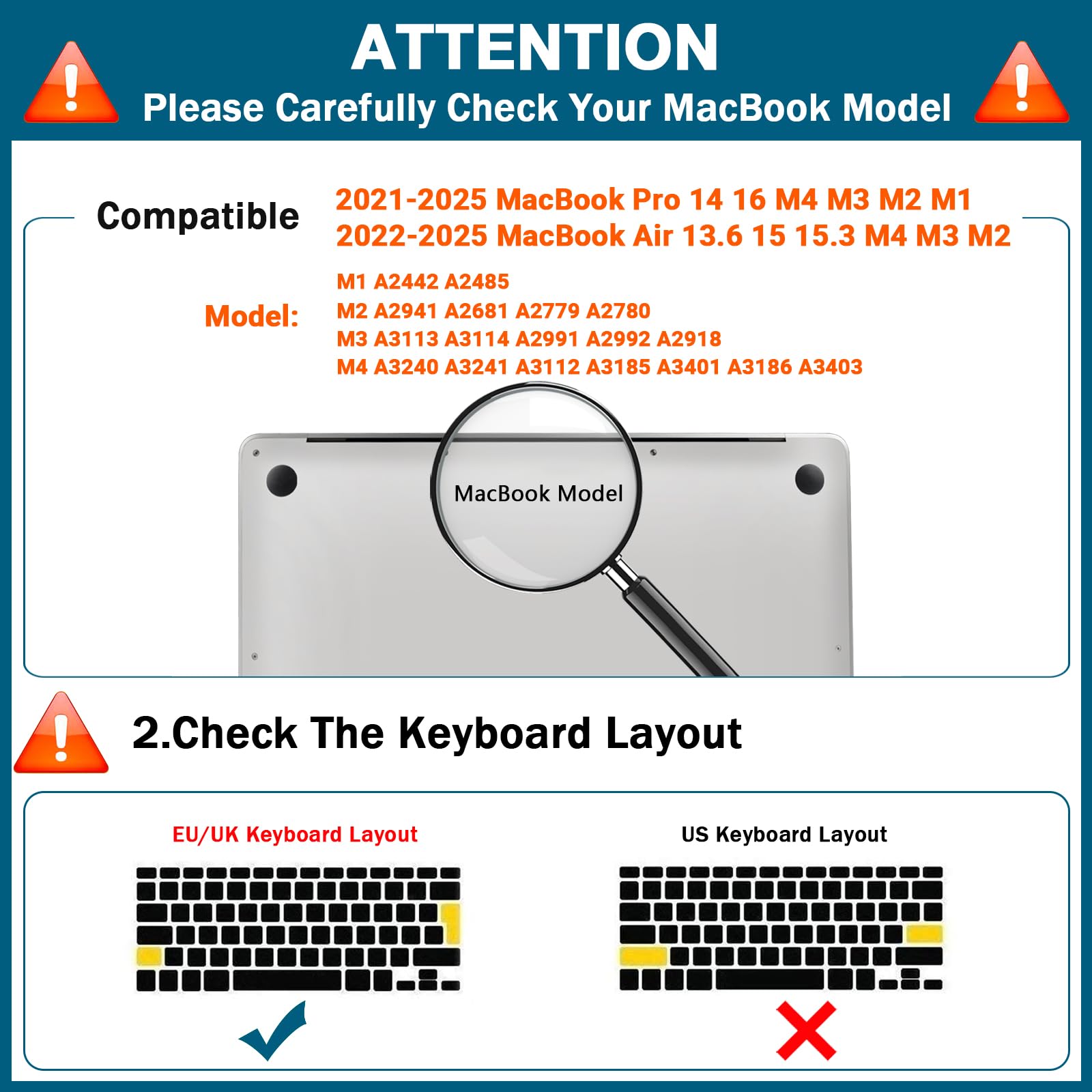 ZYB Ultra Thin TPU Keyboard Protector, High Transparency Dustproof MacBook Keyboard Cover for MacBook Air 13 13.6 15.3 2022-2025 M4 M3 M2, 2021-2025 MacBook Pro 14/16 M4 M3 M2 M1 QWERTZ EU