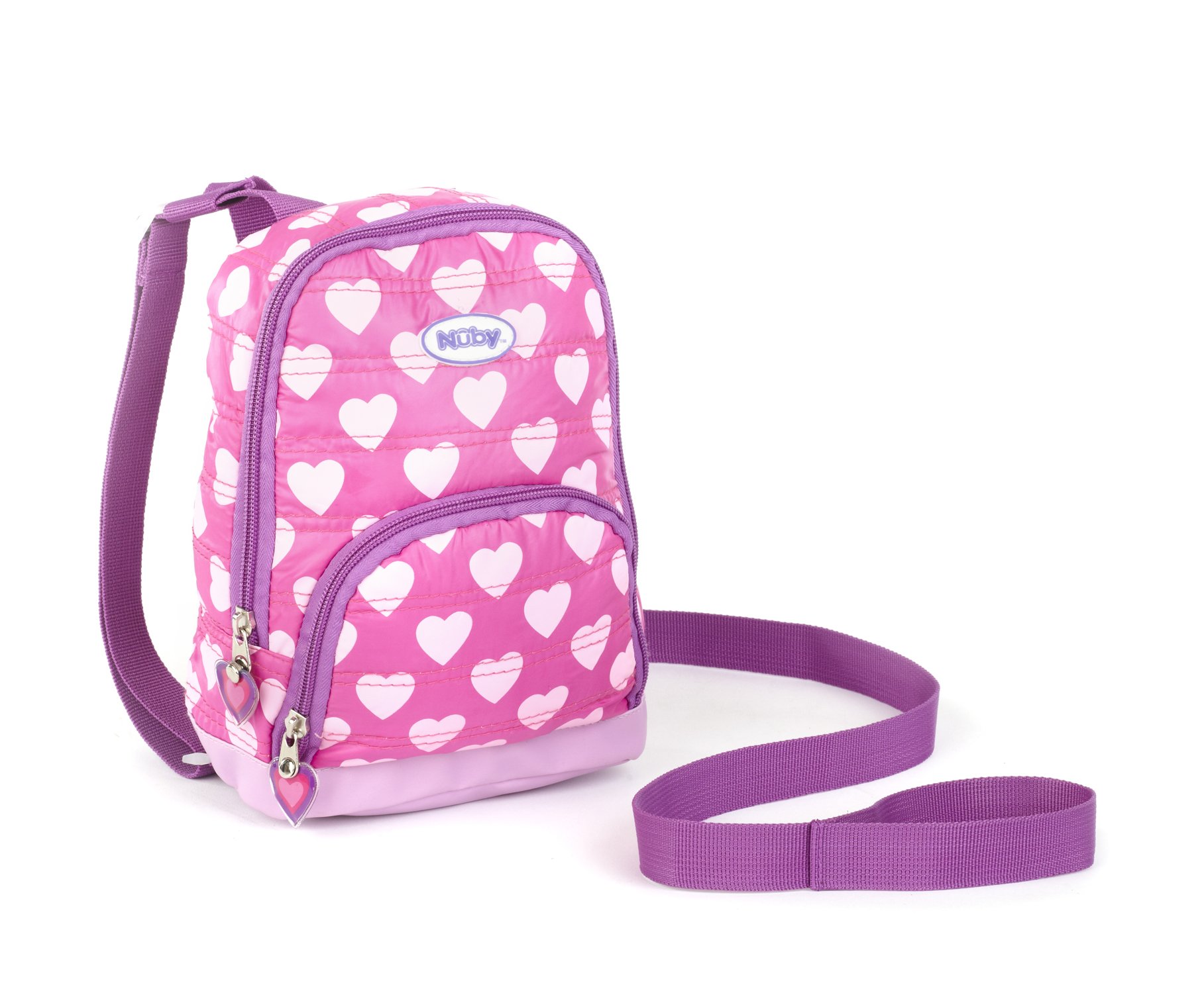 Nuby Quilted Baby Backpack with Safety Harness,Pink Hearts Pricepulse