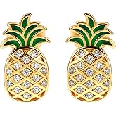 Pineapple Earrings 925 Sterling Silver Hypoallergenic Fruit Stud Earrings Jewelry Gifts for Women