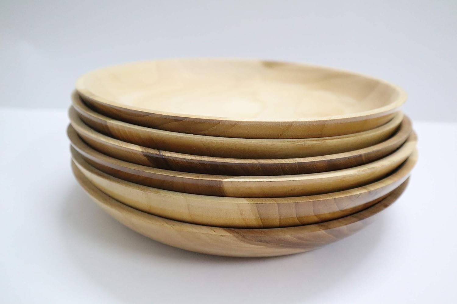 Buy Wooden Plates (8 Inch Wide) Brown, Teak Wood Gifthykoko Online at