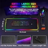 Hcman RGB Gaming Mouse Pad Large 800x300x4mm XXXL Non-Slip Base Black view 4