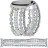 WONMILLE Beaded Bracelet Compatible with Samsung Galaxy Watch 8 Band 40mm/44mm Watch8 Classic 46mm, Elastic Stretch Women Strap for Galaxy Watch 8/8 Classic Bands