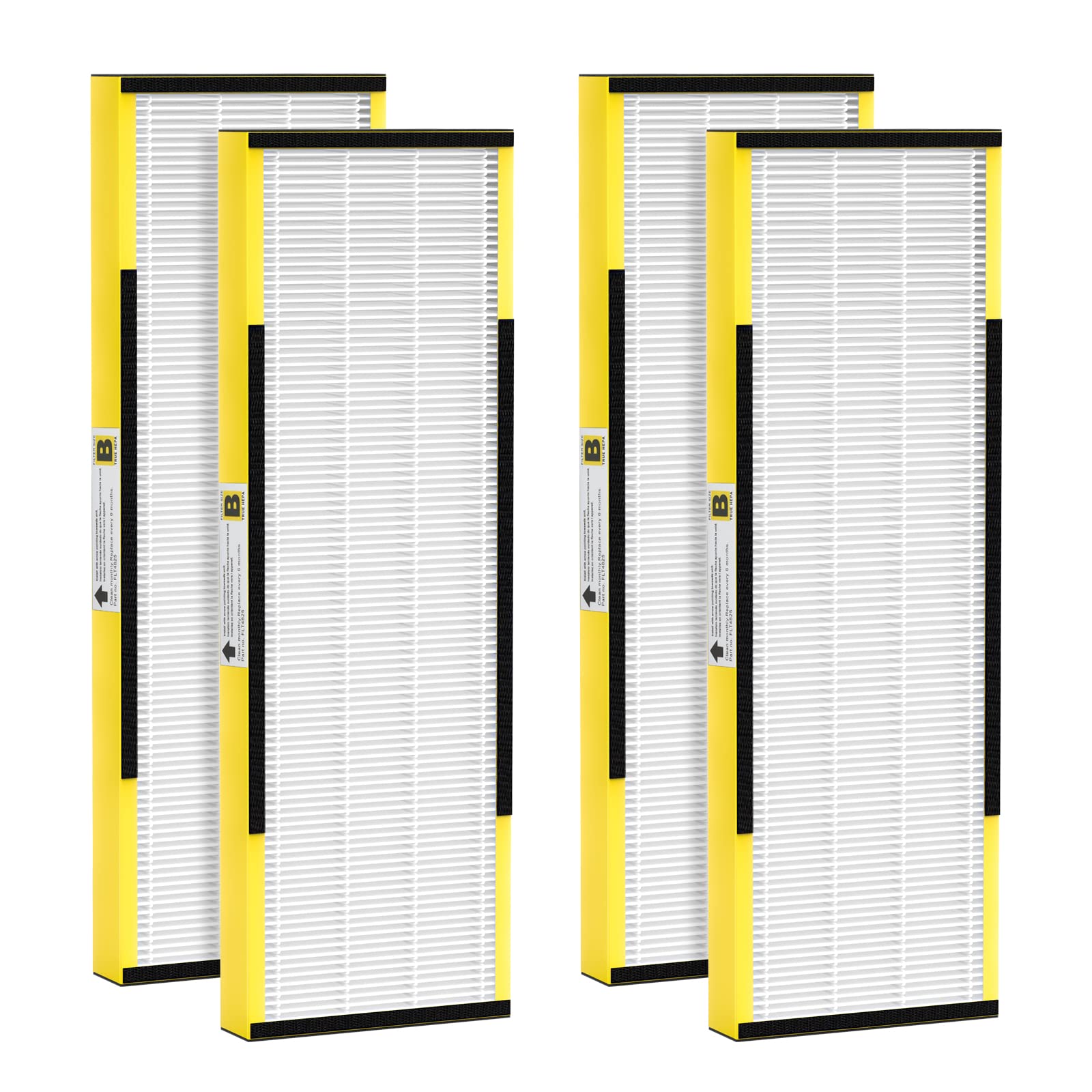 4 Pack HEPA only, FLT4825 True HEPA Filter B Replacement, Compatible with Guardian Air Purifier AC4825 AC4300 AC4800 AC4900 AC4850