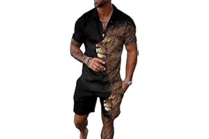 BIRW Men‘s Track Suits 2 Piece Summer Short Sets Outfits Fashion Polo Shirt Casual Short Sleeve and Shorts set