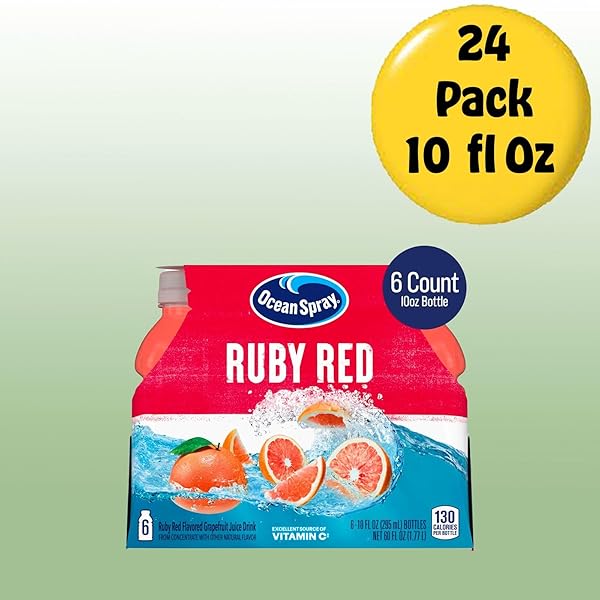 OCEAN SPRAY RUBY RED JUICE DRINK 10 FL OZ PLASTIC BOTTLE 24 PACK