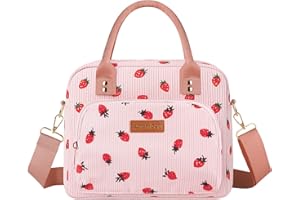 Lunch Bag Large Insulated Lunch Box for Women Men Adult Cute Lunchbox Reusable Lunch Pail with Adjustable Shoulder Strap for 