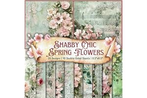 Shabby Chic Spring Flowers Scrapbook Paper Pad: 20 Vintage Old Paper Floral Designs, 40 Double-Side Sheets (2 Per Design) Pri