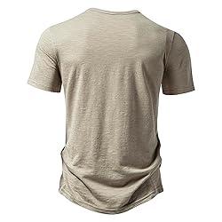 Men's V Neck Henley T-Shirts Classic Comfort Soft
