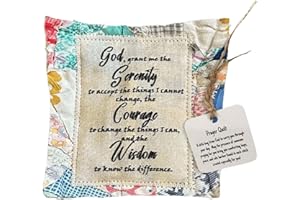 MZIILYRN Handmade Pocket Prayer Quilt with Wooden Cross Inside, Colorful Sewn Quilts for Spiritual Comfort, Christian Gift for Family, Friends, and Yourself (L)