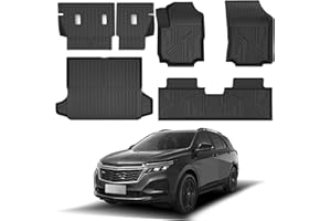 CARESA Floor Mats Cargo Liner Back Seat Cover Protector for Chevy Chevrolet Equinox GMC Terrain Accessories 2018-2024 2025(Floor Mats+Rear Backrest Mats+Trunk Mat)