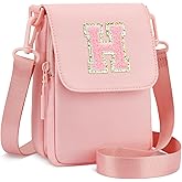 CLOUDWINGS Valentine Gifts for Girls Crossbody Purse Small Kids Initial Cell Phone Purse Crossbody Bags