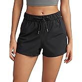 CRZ YOGA Walk The City Casual Shorts for Women 2.5" - Mid Waisted Stretch for Work Athketic Travel Hiking Golf with Pockets