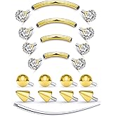 Ylqjksk 16G Internal Thread Eyebrow Piercing Jewelry Surgical Steel Curved Barbell Tiny Vertical Labret Lip Jewelry Ear Rook Small Belly Button Eyebrow Ring for Women Men 6mm 8mm 10mm 12mm