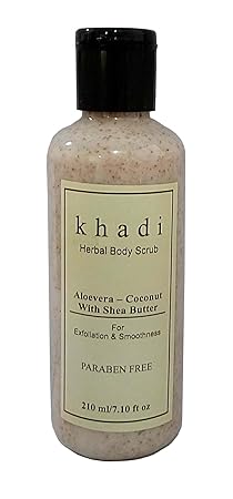 Khadi Herbal Alovera-Coconut With Sea Butter Body Scrub Paraben Free (210 Ml)