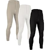 AMERICAN HEAVEN Mens Base Layer Long Pants | 100% Cotton Thermal Leggings | Multi Pack Colors