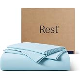 REST&reg; Evercool&reg; + Cooling Sheet Set for Hot Sleepers, Queen | Bed Sheets for Night Sweat- QMX>0.44, Ionic+ Self-Cleaning Silver Yarn for Sensitive Skin-2 Pillowcases,1 Fitted Sheet