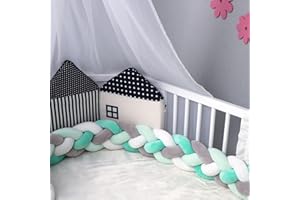 ERIBEDA Updated Multi -Purpose Knot Pillow, 4 Thicker Braids Care Knot Pillow Ball for Use On Cribs and Cradles,MixColours2-157inch