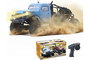 EAZYRC FMS Atlas 6x6 1/18 RC Crawler RTR- Waterproof Rock Crawler with 6x6 All-Wheel Drive, LED Lights, and Realistic Design, RC Rock Crawler 4x4,RC Truck Gifts for Adults (Blue)