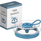 Tupkee Double Wall Glass Tumbler Straw Lid - For Hand Blown Glass Travel Mug, 14-Ounce & 8-Ounce, Niagara