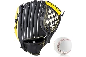 Lismyakey Baseball Glove and Ball, Outdoor Sports Left Catcher's Mitt with Baseball,Softball Glove for Kids Youth Adult Train