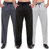 SACUIMAN Mens Sweatpants with Zipper Pockets Open Bottom Athletic Pants for Workout,Running,Training,Jogging,Gym