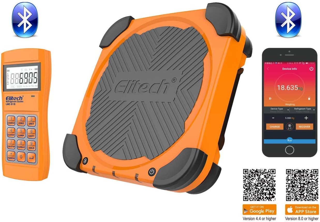 Elitech 100KG Wireless Refueling Electronic Refrigerant Scale for HVAC and Auto AC Charging Weight Recovery With Valve, LMC-310 - Image 3