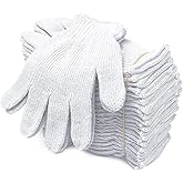 FJDZ SAFETY Cotton Work Gloves,12 Pairs String Knit Cotton Gloves Liners for BBQ, Grilling, Gardening, Painting, Men&Women