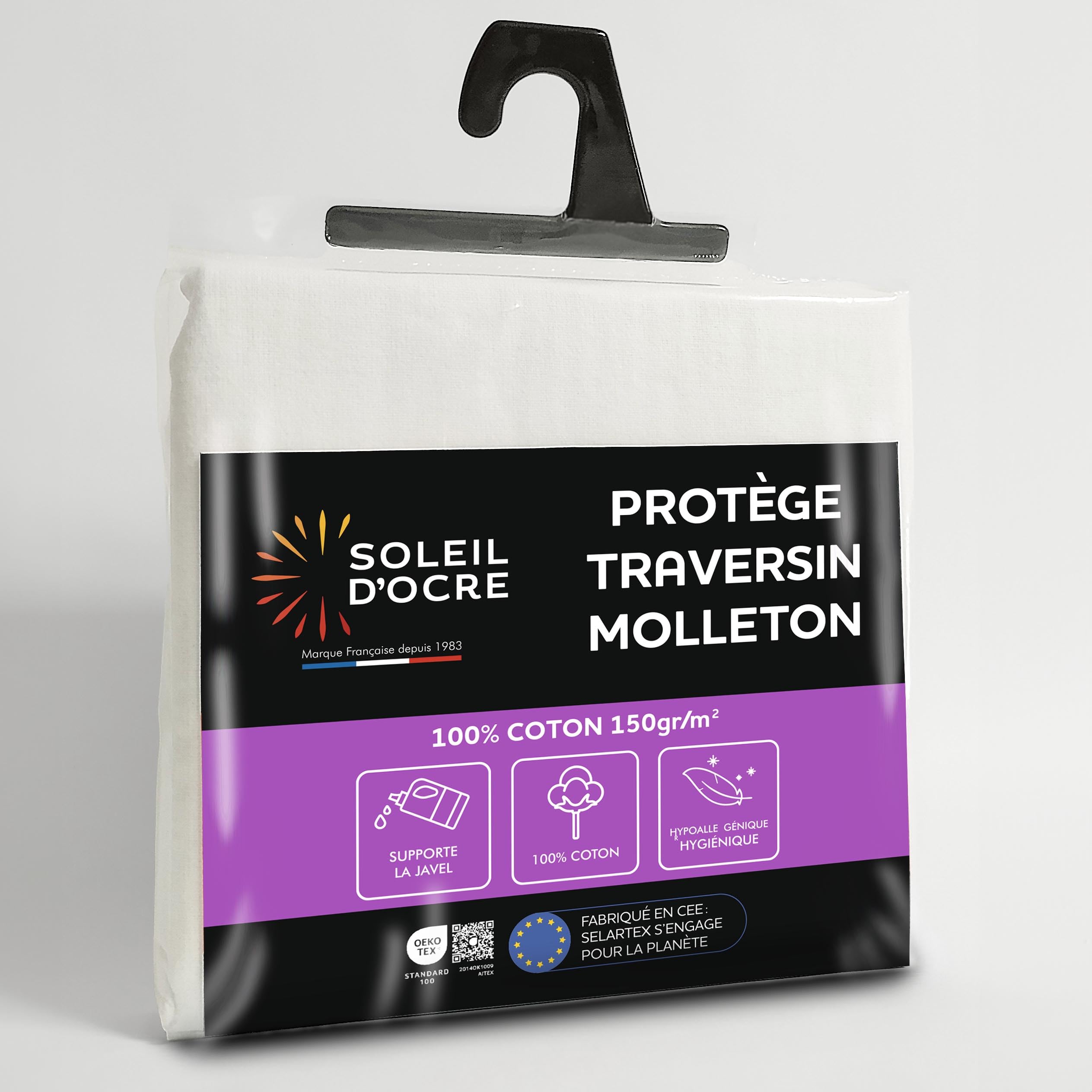 Cotton Bolster Pillow Cover 45 x 160 cm Fleece, by Soleil d'ocre