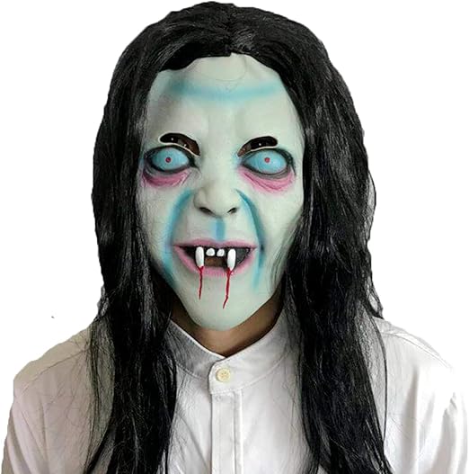 Halloween Horror Latex Head Mask Grudge Sadako with Wig