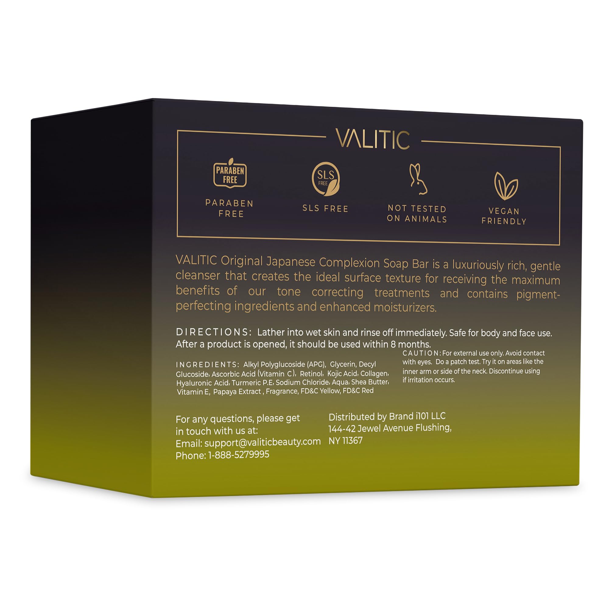VALITIC Papaya and Turmeric Kojic Acid Soap Bar - Dark Spot Corrector Skin Care Cleansing Bar - Infused with Vitamin C, Hyaluronic Acid, Collagen, Retinol, Olive Oil - 2 Pack